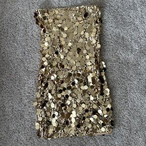 Strapless Gold Vegas or Party Dress